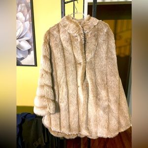 Furry Cape Swing Coat